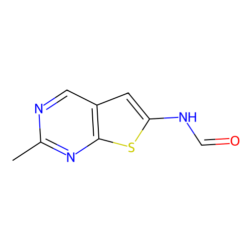 N-(2-methylthieno[2,3-d]pyrimidin-6-yl)formamide structure