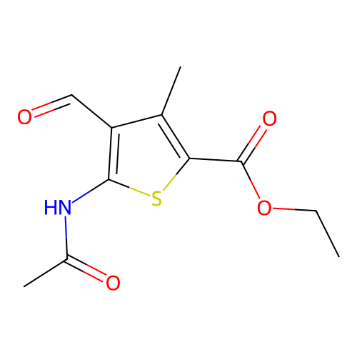 Ethyl 5-(acetylamino)-4-formyl-3-methylthiophene-2-carboxylate structure