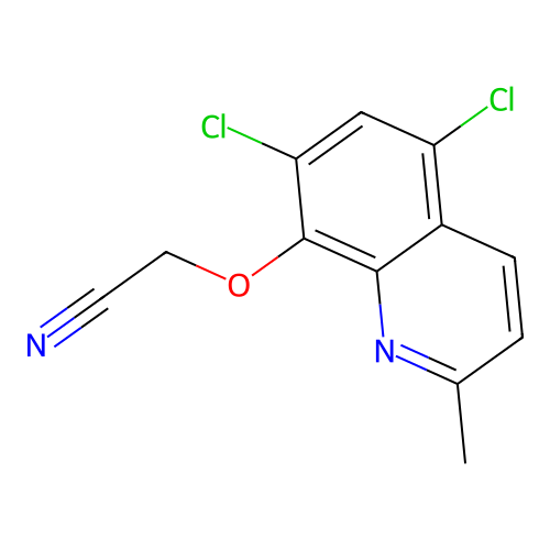 Acetonitrile, [(5,7-dichloro-2-methyl-8-quinolinyl)oxy]- structure