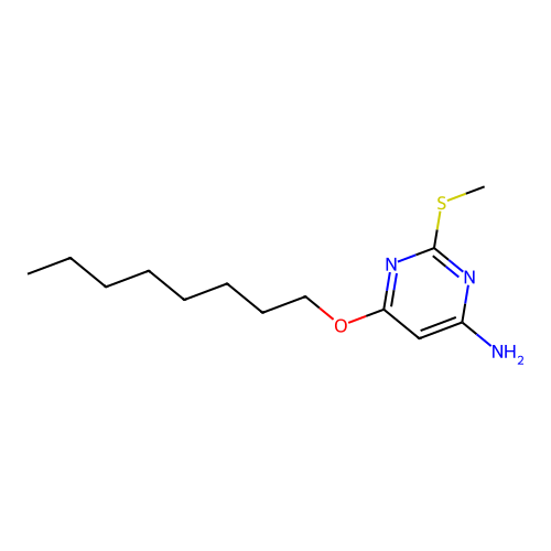 2-(Methylsulfanyl)-6-(octyloxy)pyrimidin-4-ylamine structure