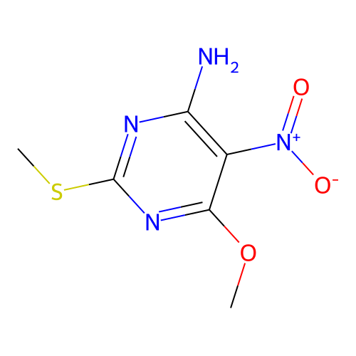 4-Amino-5-nitro-6-(methyloxy)-2-(methylsulfanyl)pyrimidine structure