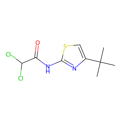 N-(4-tert-butyl-1,3-thiazol-2-yl)-2,2-dichloroacetamide structure