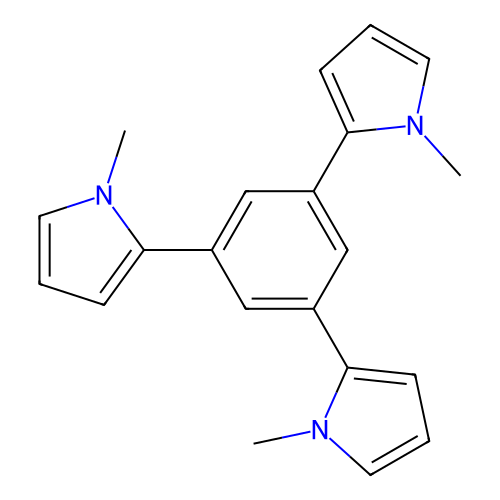 2-[3,5-bis(1-methyl-1H-pyrrol-2-yl)phenyl]-1-methyl-1H-pyrrole structure