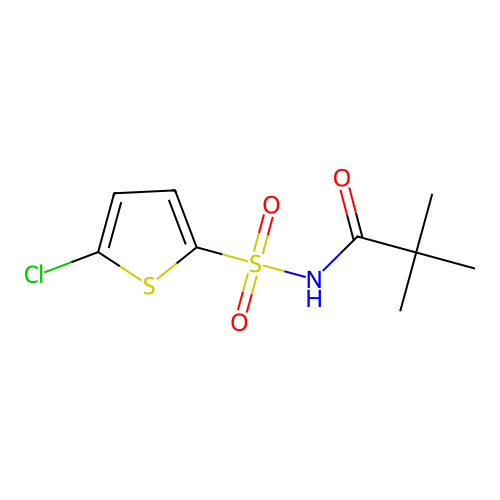 5-chloro-N-(2,2-dimethylpropanoyl)thiophene-2-sulfonamide structure