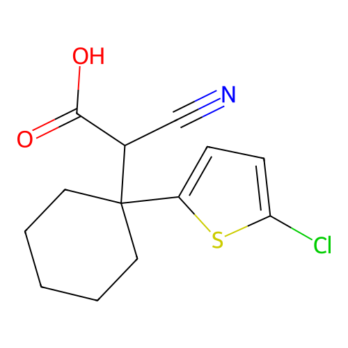 [1-(5-Chlorothien-2-yl)cyclohexyl](cyano)acetic acid structure