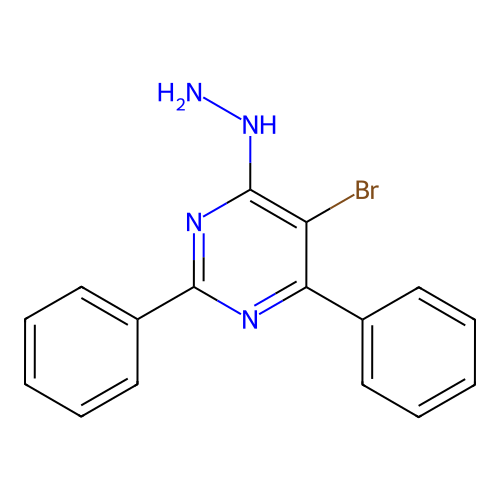 5-Bromo-4-hydrazino-2,6-diphenylpyrimidine structure
