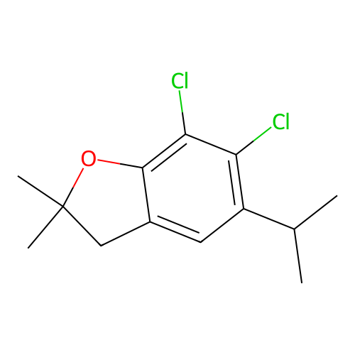 6,7-Dichloro-5-isopropyl-2,2-dimethyl-2,3-dihydro-1-benzofuran structure
