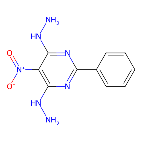 4,6-Dihydrazino-5-nitro-2-phenylpyrimidine structure