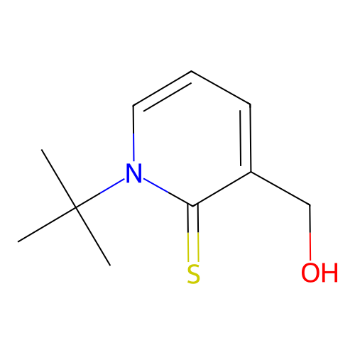 1-tert-butyl-3-(hydroxymethyl)pyridine-2(1H)-thione structure