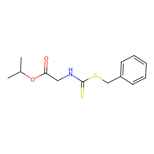 Isopropyl {[(benzylsulfanyl)carbothioyl]amino}acetate structure