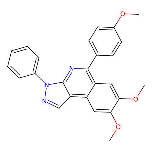 7,8-dimethoxy-5-(4-methoxyphenyl)-3-phenyl-3H-pyrazolo[3,4-c]isoquinoline structure