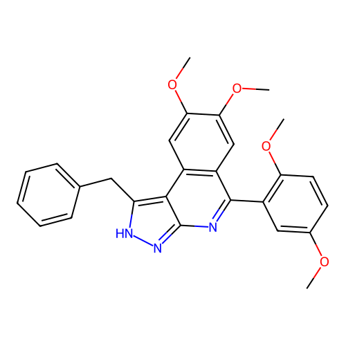 1-benzyl-5-(2,5-dimethoxyphenyl)-7,8-dimethoxy-3H-pyrazolo[3,4-c]isoquinoline structure