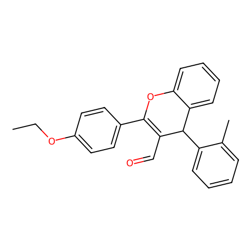 2-(4-ethoxyphenyl)-4-(2-methylphenyl)-4H-chromene-3-carbaldehyde structure