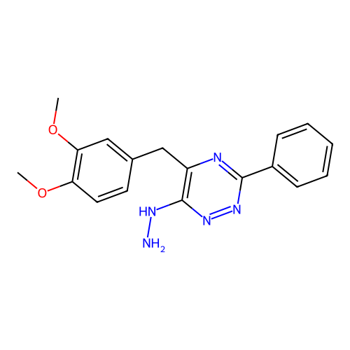 5-(3,4-Dimethoxybenzyl)-6-hydrazino-3-phenyl-1,2,4-triazine structure