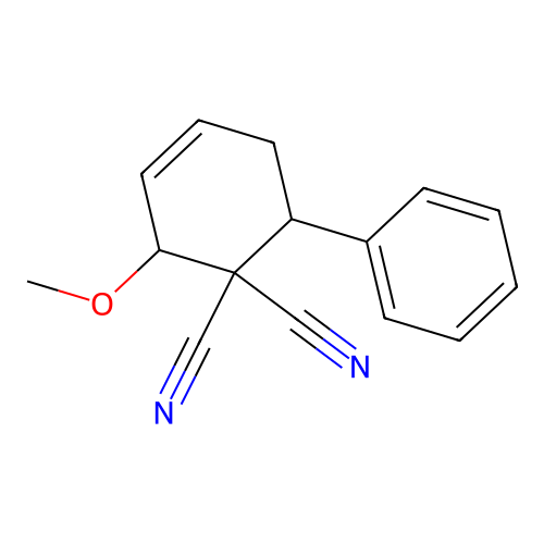 2-Methoxy-6-phenylcyclohex-3-ene-1,1-dicarbonitrile structure