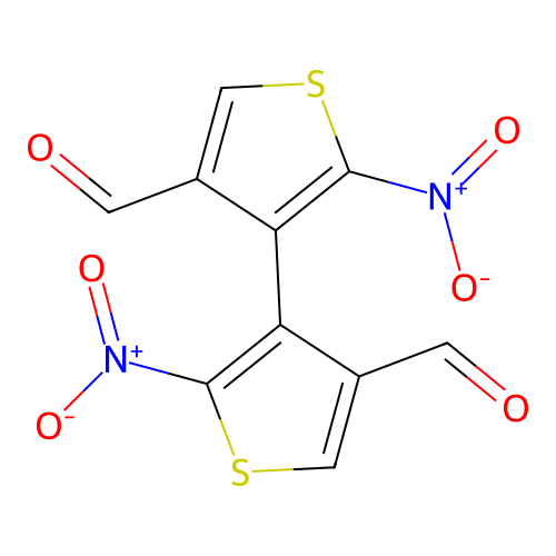 4-(4-Formyl-2-nitrothiophen-3-yl)-5-nitrothiophene-3-carbaldehyde structure