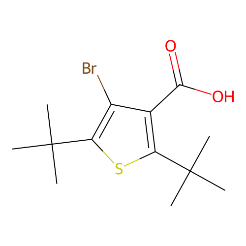 4-Bromo-2,5-ditert-butylthiophene-3-carboxylic acid structure