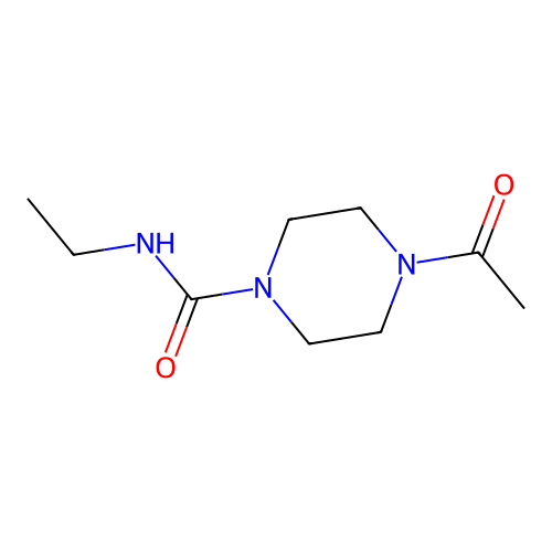 4-acetyl-N-ethylpiperazine-1-carboxamide structure