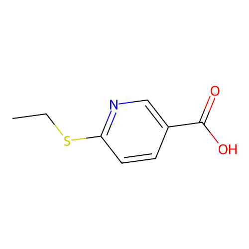 6-(Ethylsulfanyl)pyridine-3-carboxylic acid structure