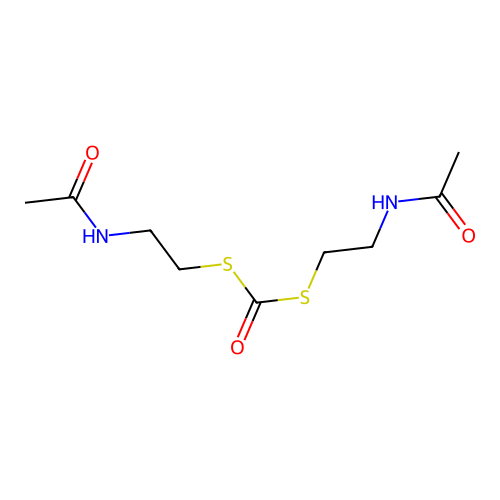 S,S-bis[2-(acetylamino)ethyl] dithiocarbonate structure