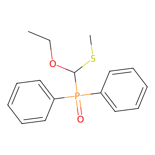 Ethoxy(methylsulfanyl)methyl(diphenyl)phosphine oxide structure