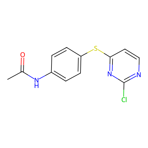 N-{4-[(2-chloro-4-pyrimidinyl)sulfanyl]phenyl}acetamide structure