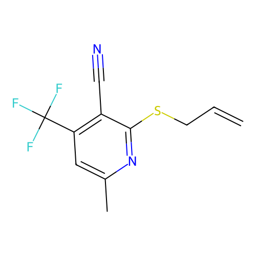 2-(Allylsulfanyl)-6-methyl-4-(trifluoromethyl)nicotinonitrile structure