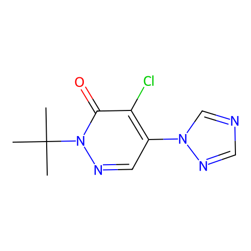 2-tert-butyl-4-chloro-5-(1H-1,2,4-triazol-1-yl)pyridazin-3(2H)-one structure