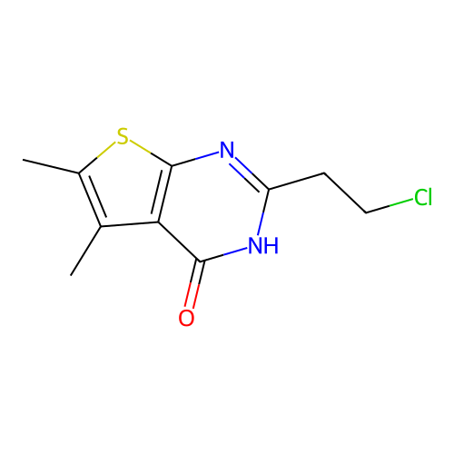 2-(2-chloroethyl)-5,6-dimethylthieno[2,3-d]pyrimidin-4(3H)-one structure