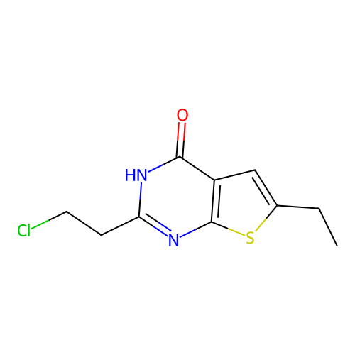 2-(2-chloroethyl)-6-ethylthieno[2,3-d]pyrimidin-4(3H)-one structure