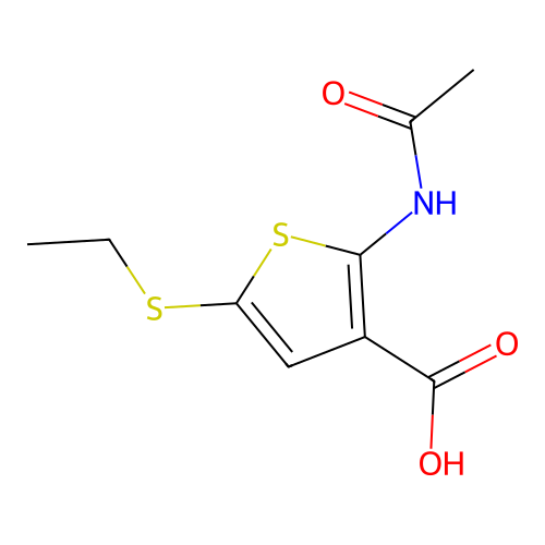 2-(Acetylamino)-5-(ethylsulfanyl)thiophene-3-carboxylic acid structure