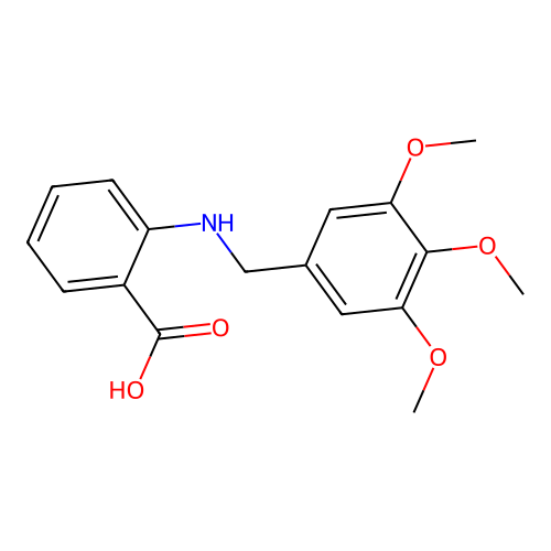 2-[(3,4,5-Trimethoxybenzyl)amino]benzoic acid structure