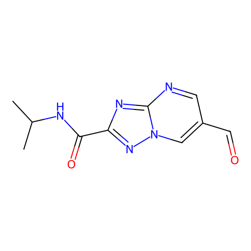6-formyl-N-isopropyl[1,2,4]triazolo[1,5-a]pyrimidine-2-carboxamide structure