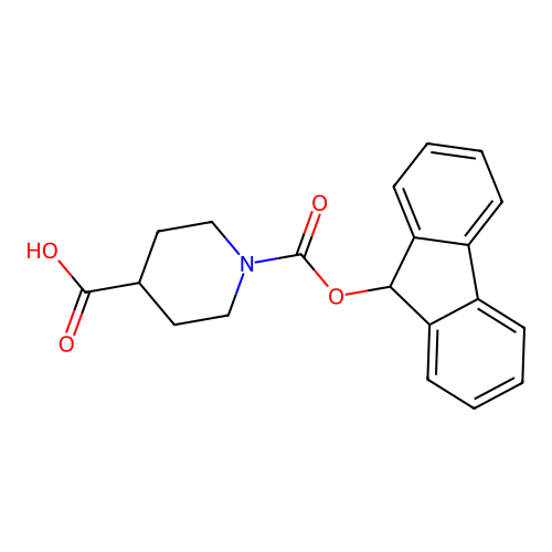 1-[(9H-fluoren-9-yloxy)carbonyl]piperidine-4-carboxylic acid structure