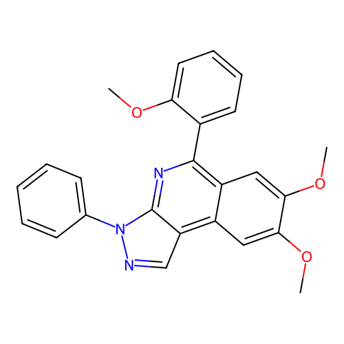 7,8-dimethoxy-5-(2-methoxyphenyl)-3-phenyl-3H-pyrazolo[3,4-c]isoquinoline structure