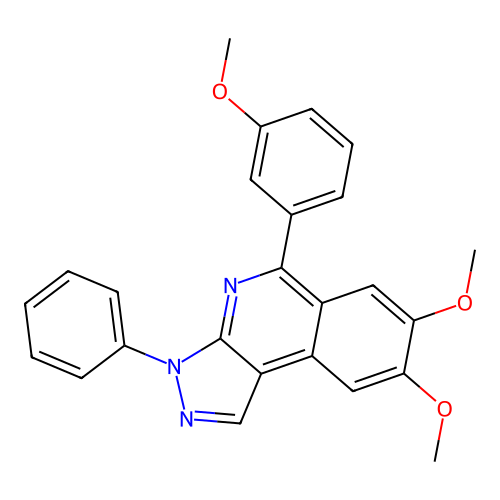 7,8-dimethoxy-5-(3-methoxyphenyl)-3-phenyl-3H-pyrazolo[3,4-c]isoquinoline structure
