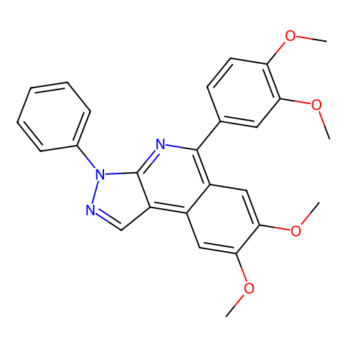 5-(3,4-dimethoxyphenyl)-7,8-dimethoxy-3-phenyl-3H-pyrazolo[3,4-c]isoquinoline structure