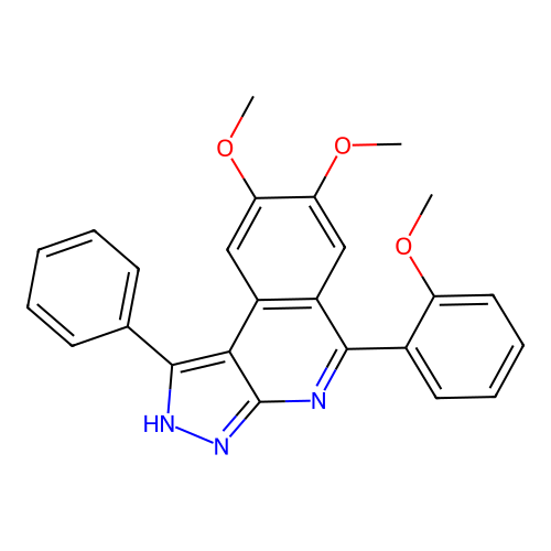 7,8-dimethoxy-5-(2-methoxyphenyl)-1-phenyl-3H-pyrazolo[3,4-c]isoquinoline structure