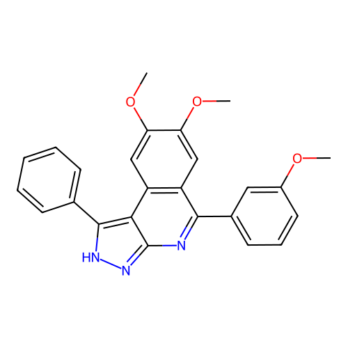7,8-dimethoxy-5-(3-methoxyphenyl)-1-phenyl-3H-pyrazolo[3,4-c]isoquinoline structure