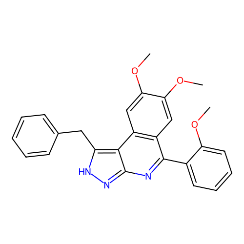 1-benzyl-7,8-dimethoxy-5-(2-methoxyphenyl)-3H-pyrazolo[3,4-c]isoquinoline structure