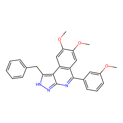 1-benzyl-7,8-dimethoxy-5-(3-methoxyphenyl)-3H-pyrazolo[3,4-c]isoquinoline structure