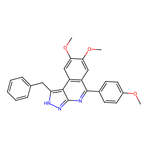 1-benzyl-7,8-dimethoxy-5-(4-methoxyphenyl)-3H-pyrazolo[3,4-c]isoquinoline structure