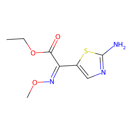 Ethyl 2-(2-amino-1,3-thiazol-5-yl)-2-methoxyiminoacetate structure