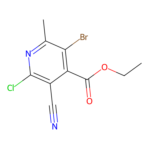 Ethyl 3-bromo-6-chloro-5-cyano-2-methylisonicotinate structure