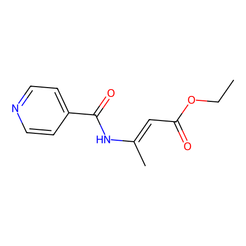Ethyl 3-(pyridine-4-carbonylamino)but-2-enoate structure
