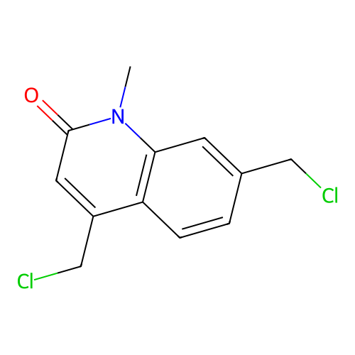 4,7-bis(chloromethyl)-1-methyl-2(1H)-quinolinone structure