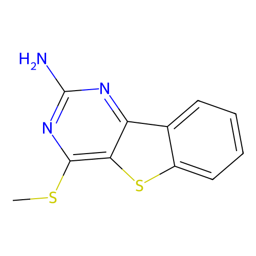 4-(Methylthio)(1)benzothieno(3,2-d)pyrimidin-2-amine structure