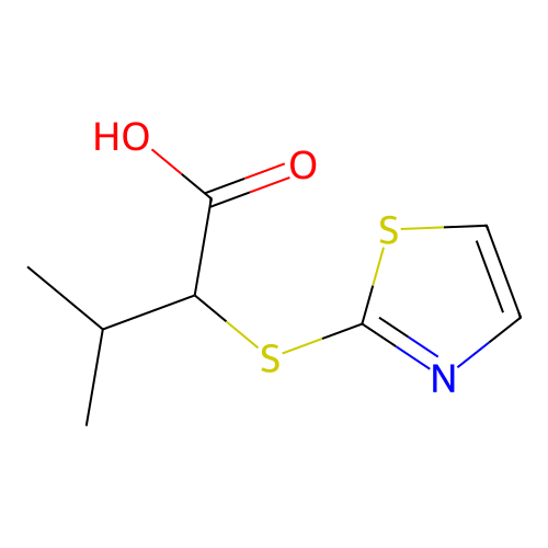3-Methyl-2-(1,3-thiazol-2-ylsulfanyl)butanoic acid structure