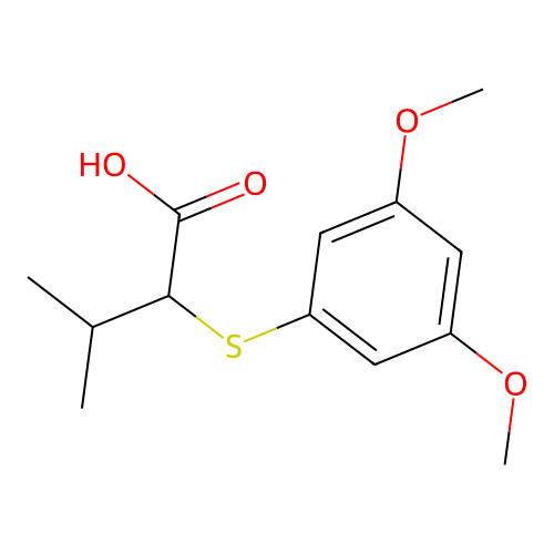 2-[(3,5-Dimethoxyphenyl)sulfanyl]-3-methylbutanoic acid structure