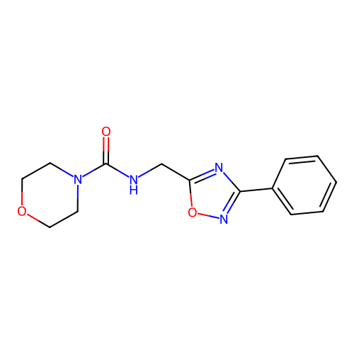 N-[(3-phenyl-1,2,4-oxadiazol-5-yl)methyl]morpholine-4-carboxamide structure
